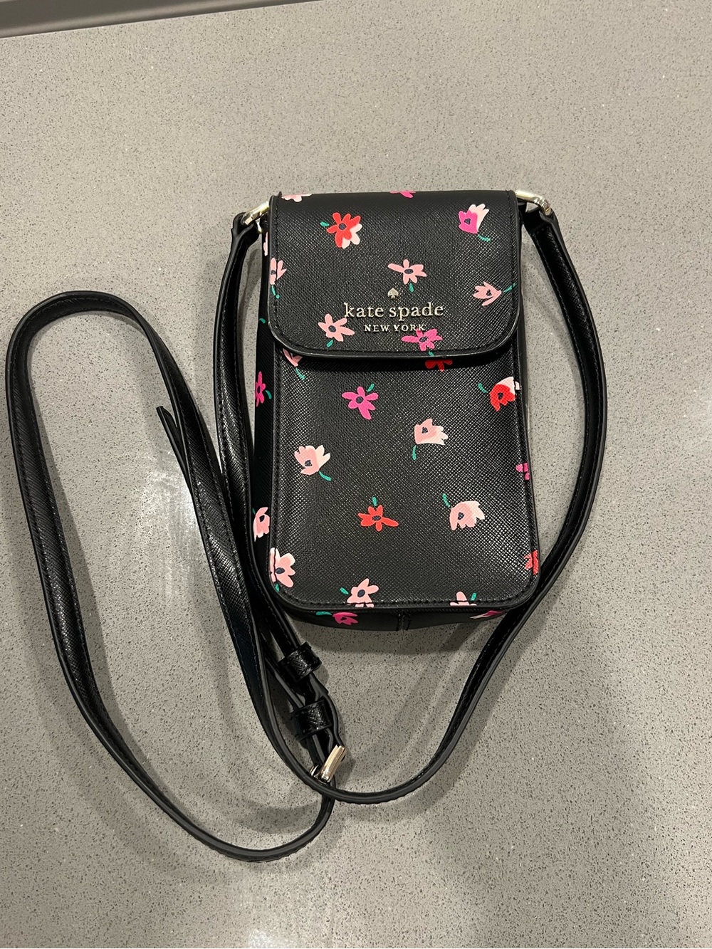 kate spade Black Floral Crossbody Phone Pouch